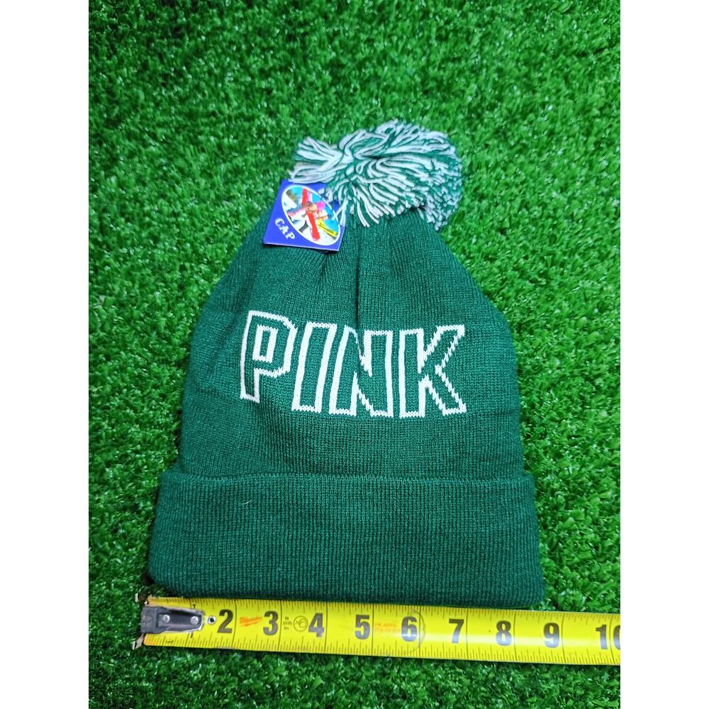 Victoria's Secret PINK Knit Winter Beanie Pom-Pom Hat NWT - Picture 3 of 5
